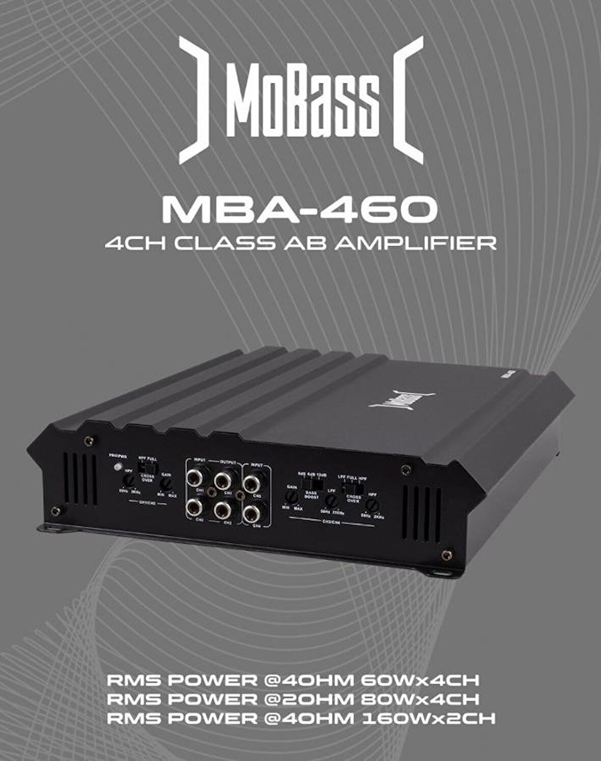 MOBASS MBA-460 ANFİ 4x60rms Oto Anfi