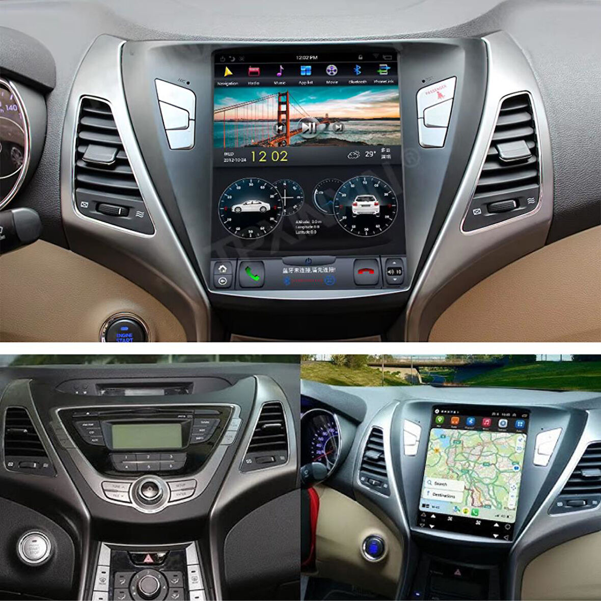 Hyundai Elantra 2K Görüntü Kaliteli Tesla 9.7 Inch Multimedya Sistemi 8+256 Myway (2011-2013)