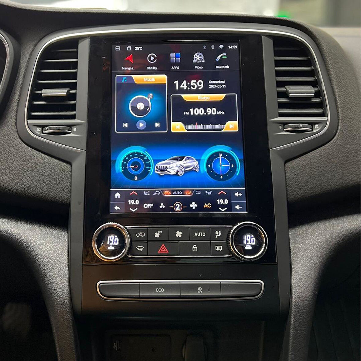 Renault Megane 4 Dijital Tuş Takımı 2K Görüntü Kaliteli Tesla 9.7 Inch Multimedya Sistemi 8+256 Myway (2016-2025)