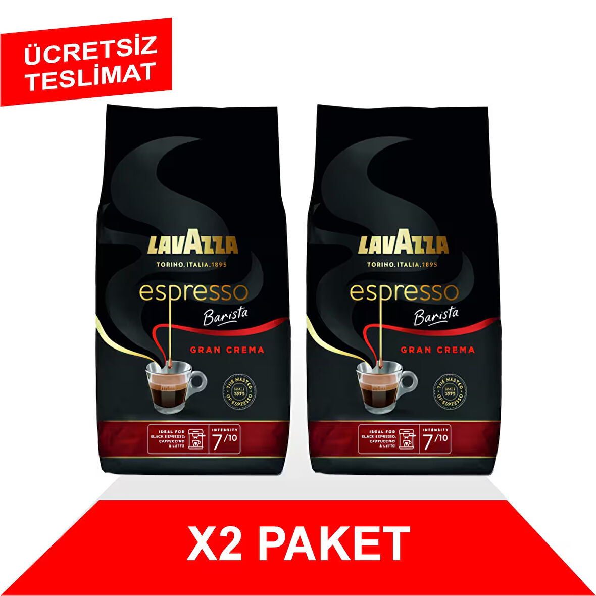 Espresso Barista Gran Crema Çekirdek Kahve (1000gr) x2