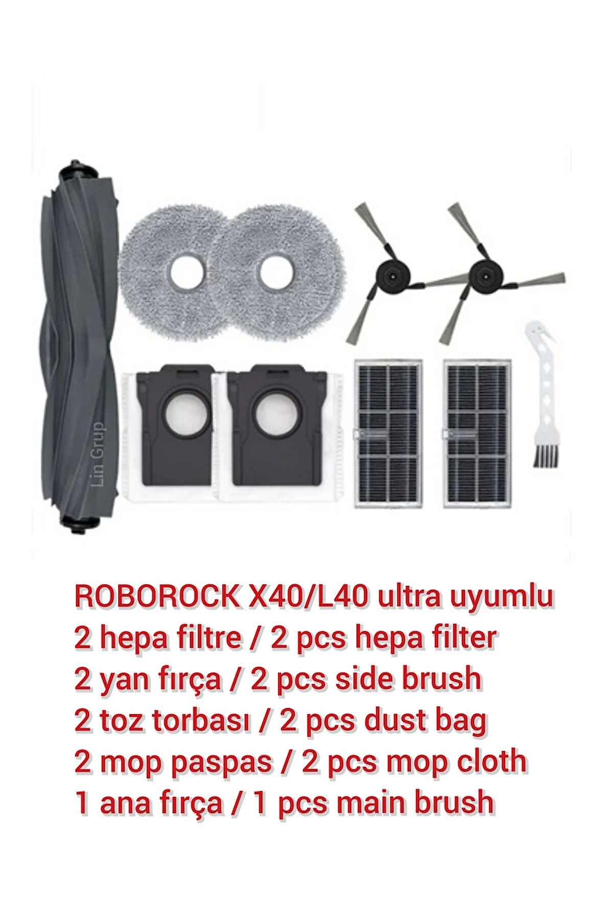 Dream e  X40 / L40 robot süpürge uyumlu yedek parça seti