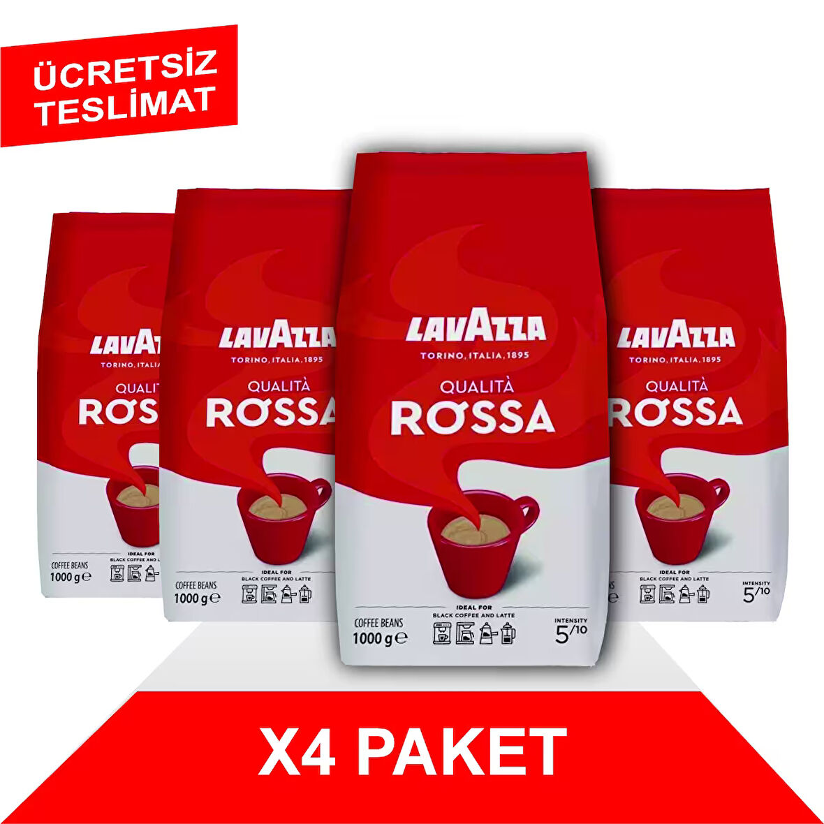 Qualità Rossa Çekirdek Kahve (1000gr) x4