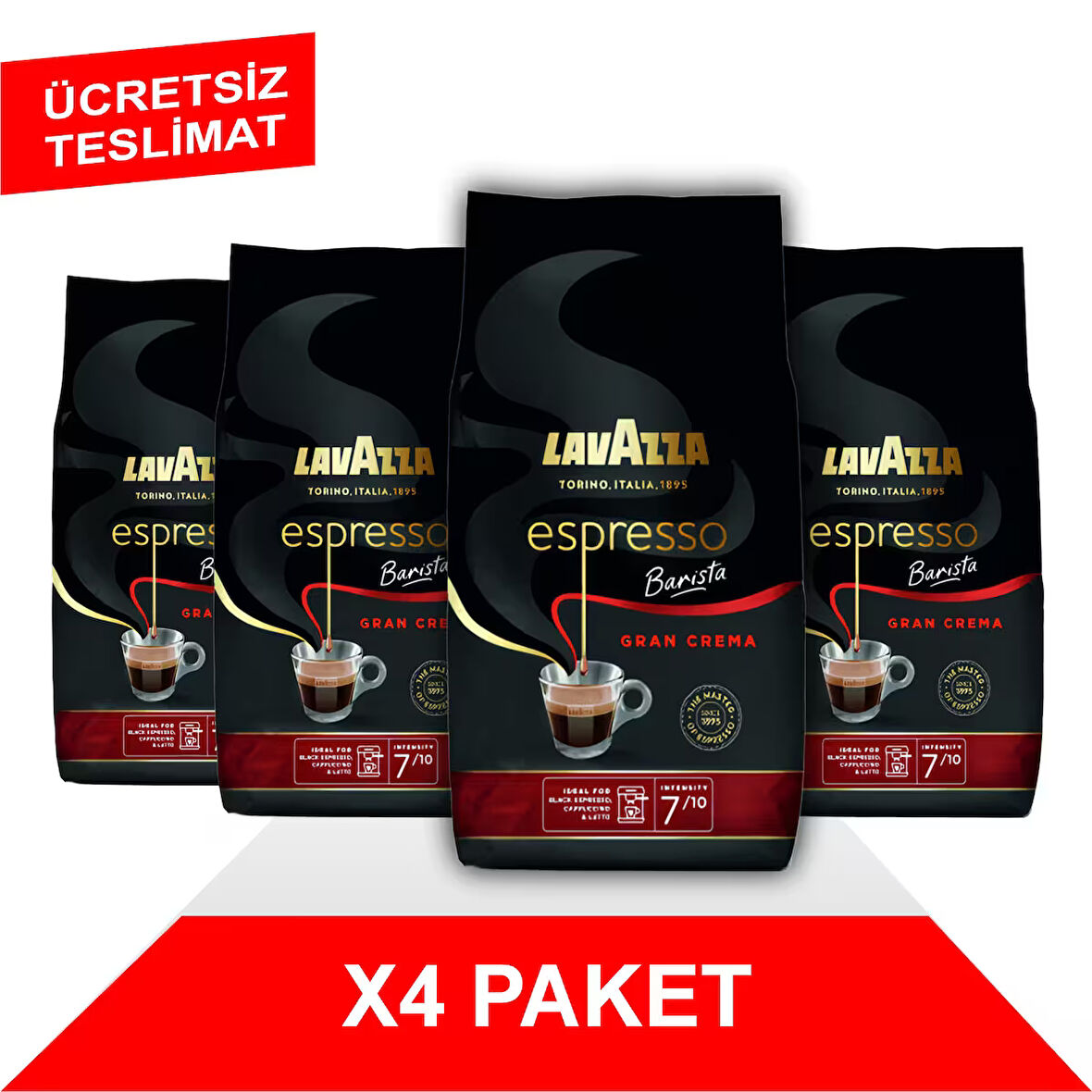 Espresso Barista Gran Crema Çekirdek Kahve (1000gr) x4