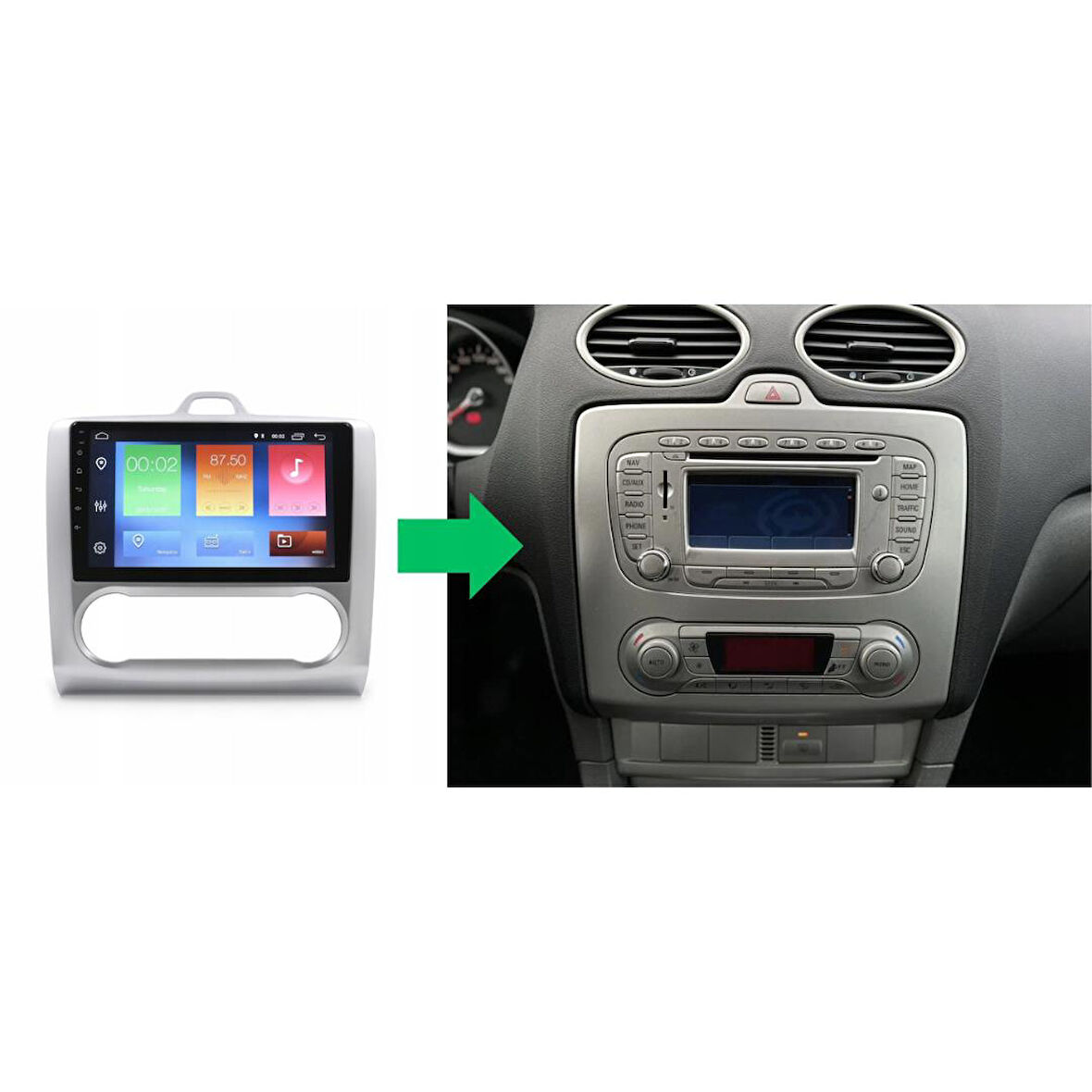 Ford Focus 2 Dijital Klima Android Multimedya Sistemi 2-32 For-X (2005-2011)