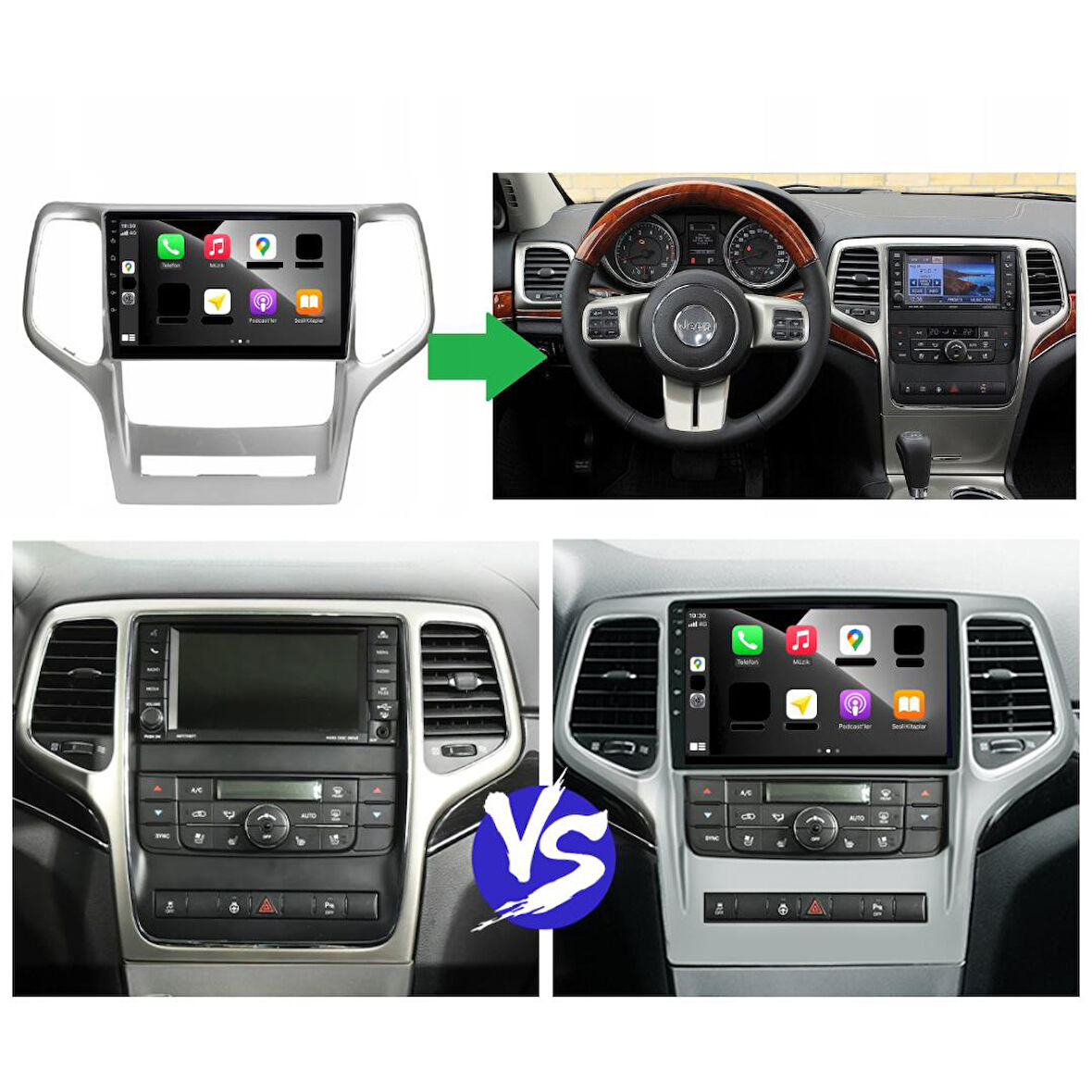 Jeep Grand Cherokee Android Multimedya Sistemi 2-32 For-X (2011-2012)