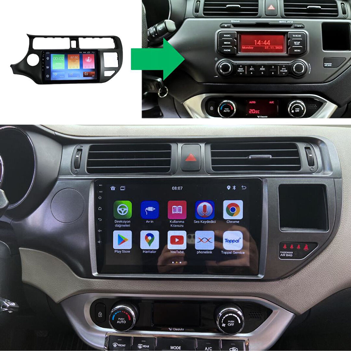 Kia Rio Android Multimedya Sistemi 2-32 For-X (2012-2015)