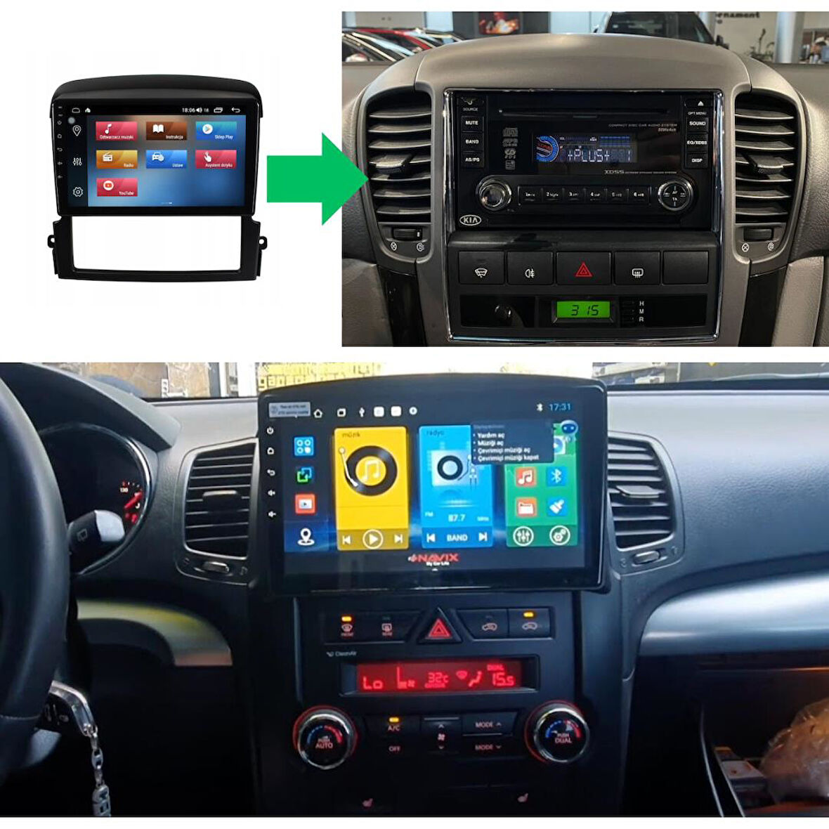 Kia Sorento Android Multimedya Sistemi 2-32 For-X (2006-2012)