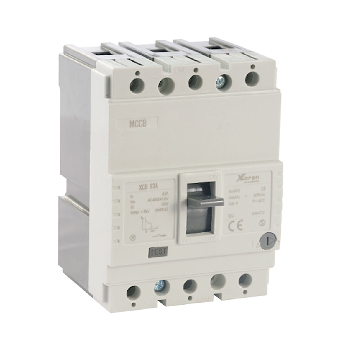 XKOREN 630A 35kA 3 Kutuplu Termik Ayarlı/Manyetik Sabit Tip AF Tip 630 Kasa Kompakt Şalter