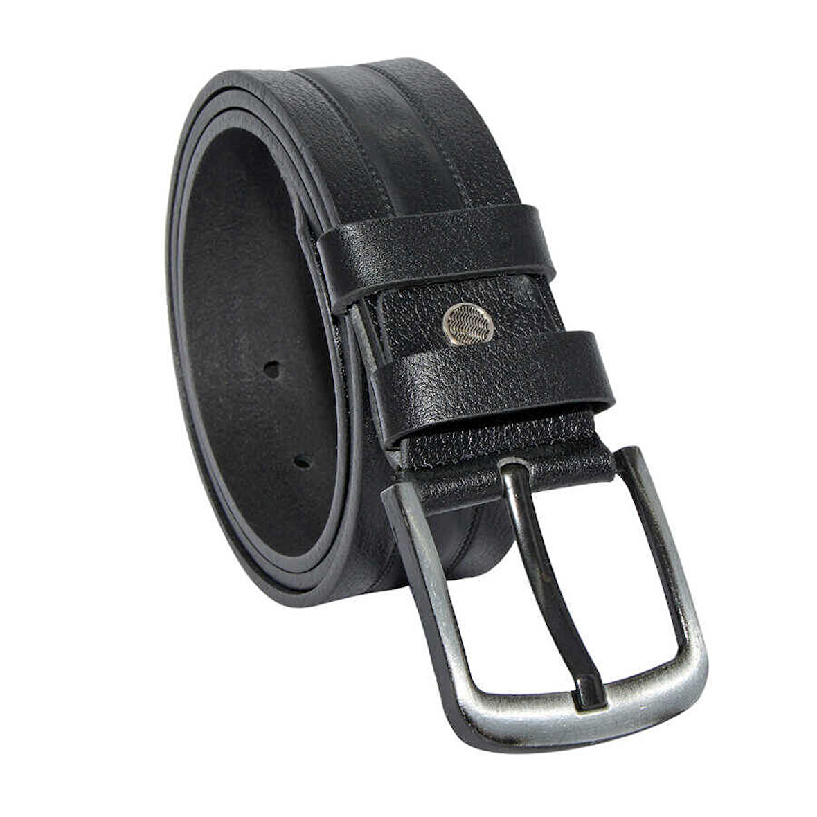 Siyah Hakiki Deri Desenli Model 4.5 cm.lik Unisex Spor Kot Kemer