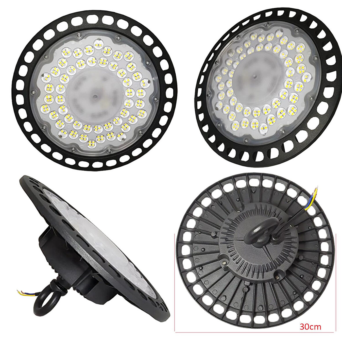 UFO LED YÜKSEK TAVAN ARMATÜRÜ 2835 SMD LEDLİ YUVARLAK 30CM 200W BEYAZ