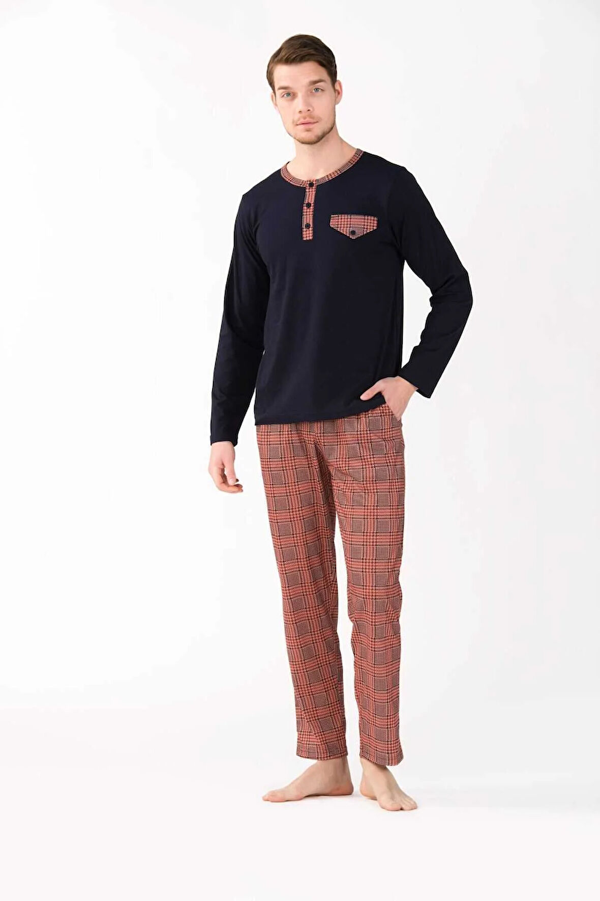 2'li Viskon Erkek Pijama Takımı