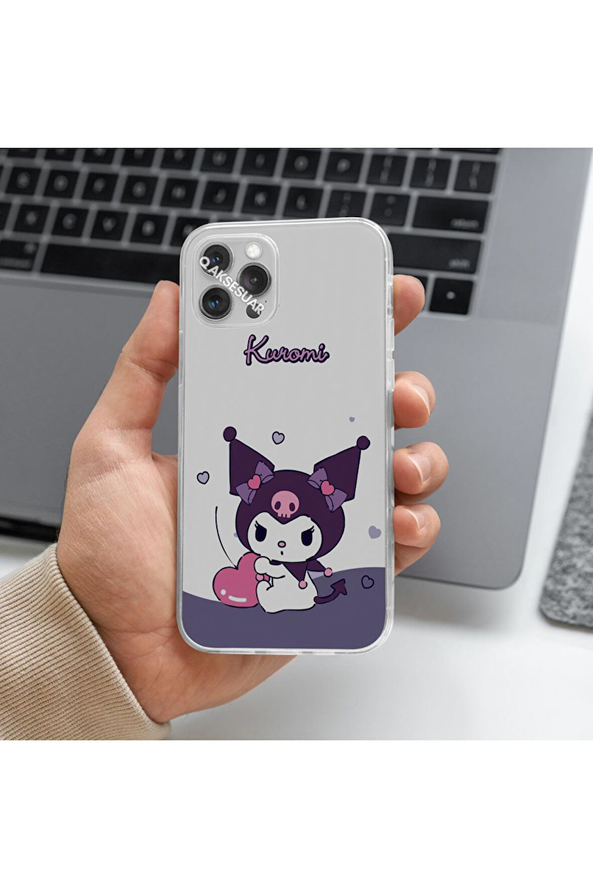 Xiaomi Redmi 12C Uyumlu Kuromi Tasarımlı Premium Şeffaf Telefon Kılıfı