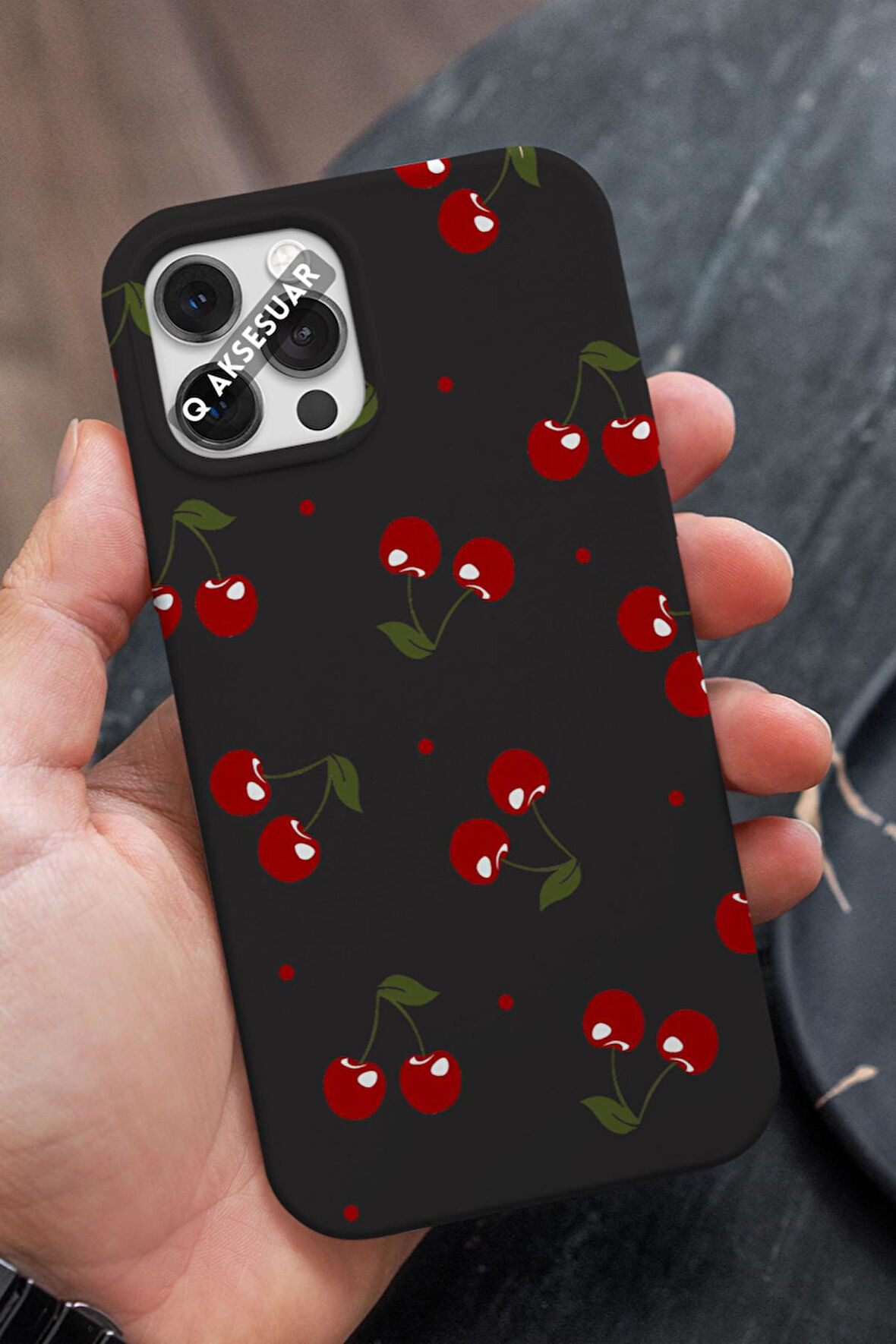 Xiaomi Redmi Note 11S Uyumlu Kiraz Tasarımlı Premium Telefon Kılıfı