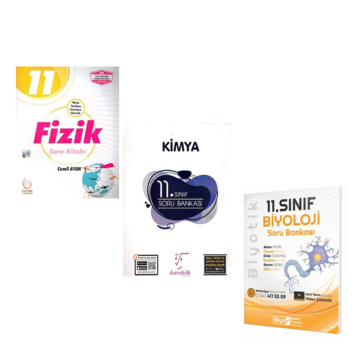 Palme 11.Sınıf Fizik Karekök Kimya ve Biyotik Biyoloji Soru Bankası Seti 3 Kitap