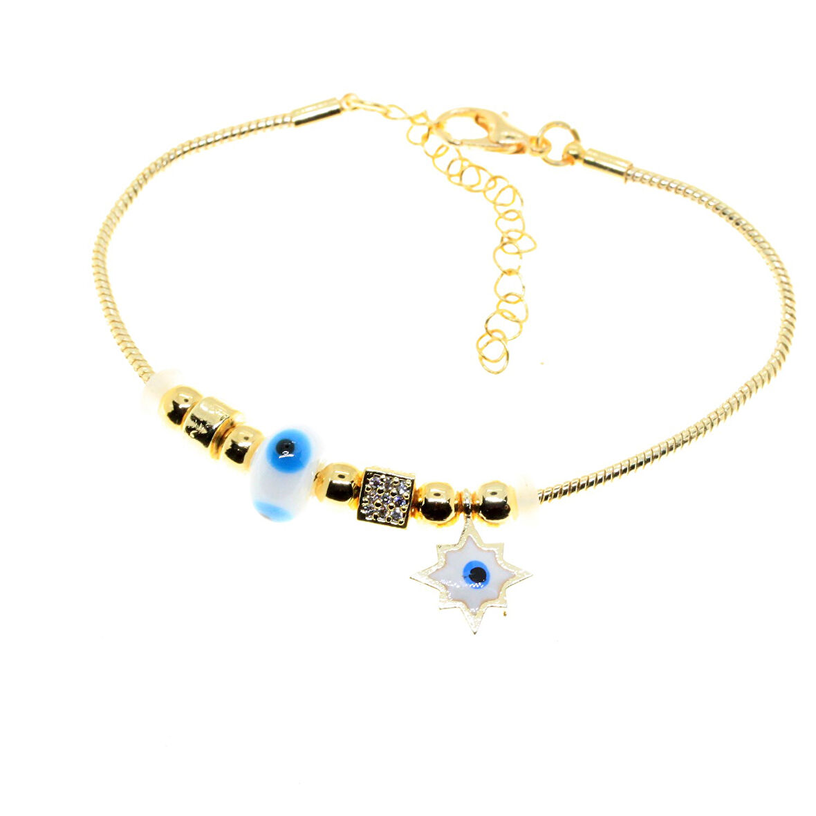 Altın Renk Beyaz Güneş Pandora Zirkon Bileklik - 2969