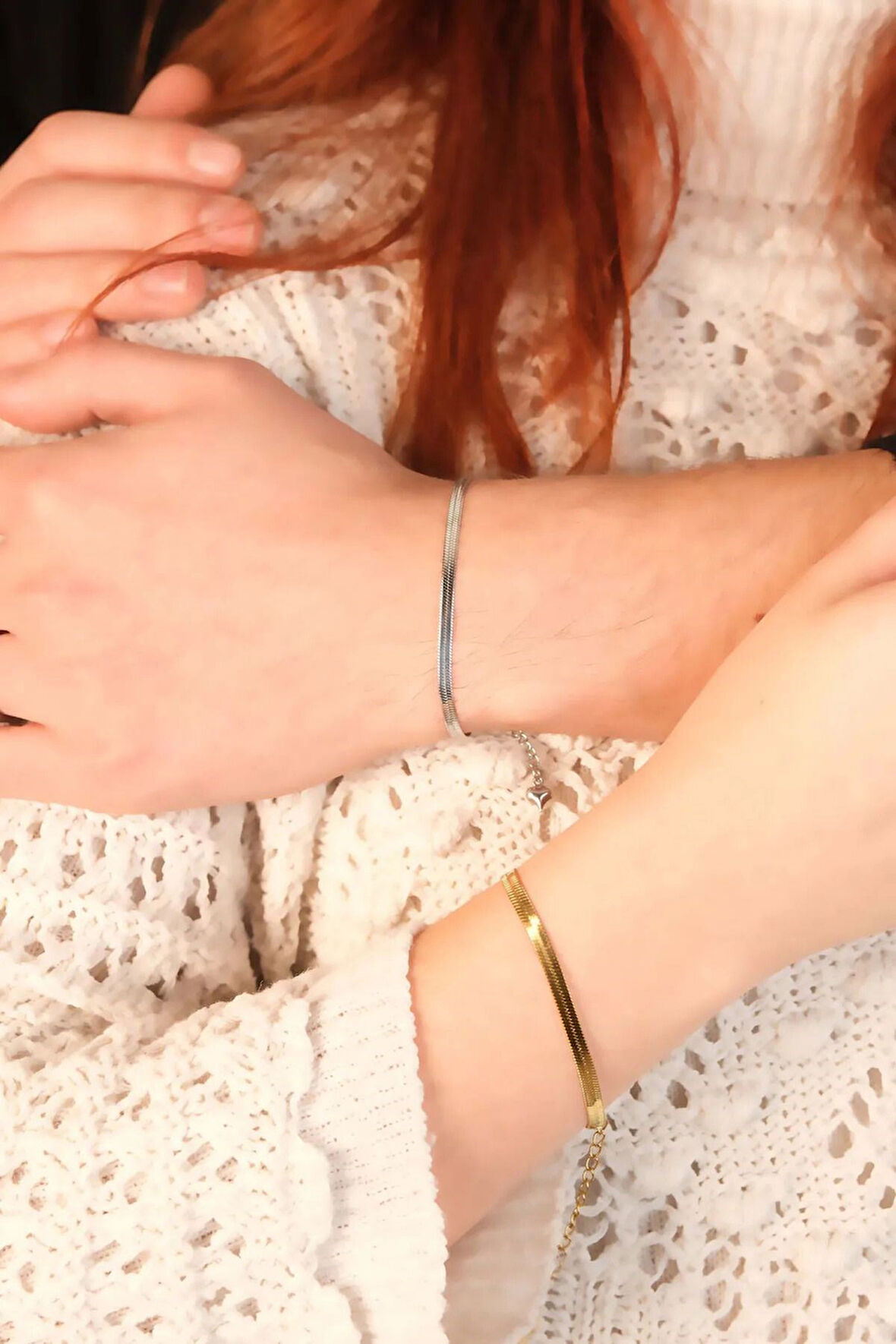 Altın Ve Gümüş Renk Unisex İtalyan Çift Bileklik Vip Kararmaz Solmaz Çelik Bileklik - 3216