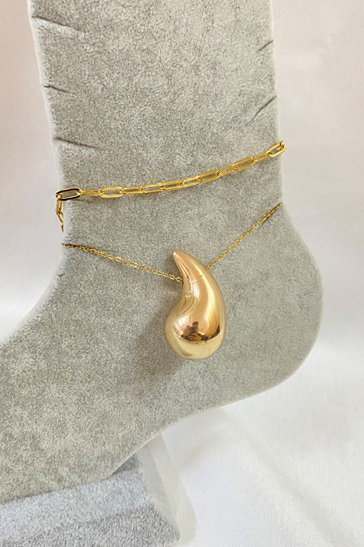 Altın Renk Bottega Model Ezme Ve Sf  Zincir Çelik Halhal - 3282