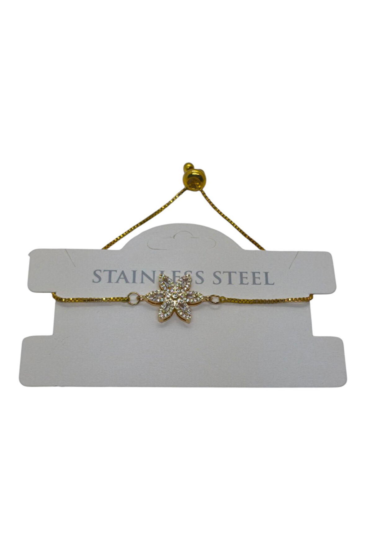 Altın Renk Yıldız Asansör Çelik Bileklik - 3629