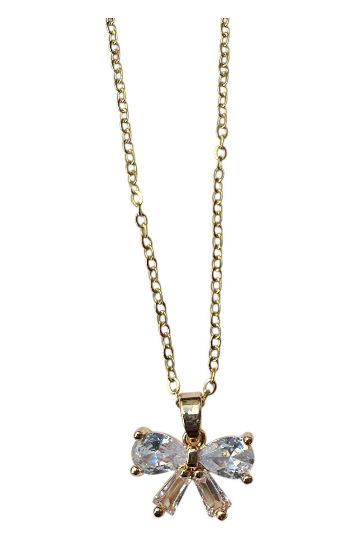 Altın Renk Fiyonk Baget Sf Zincir Çelik Kolye - 3653