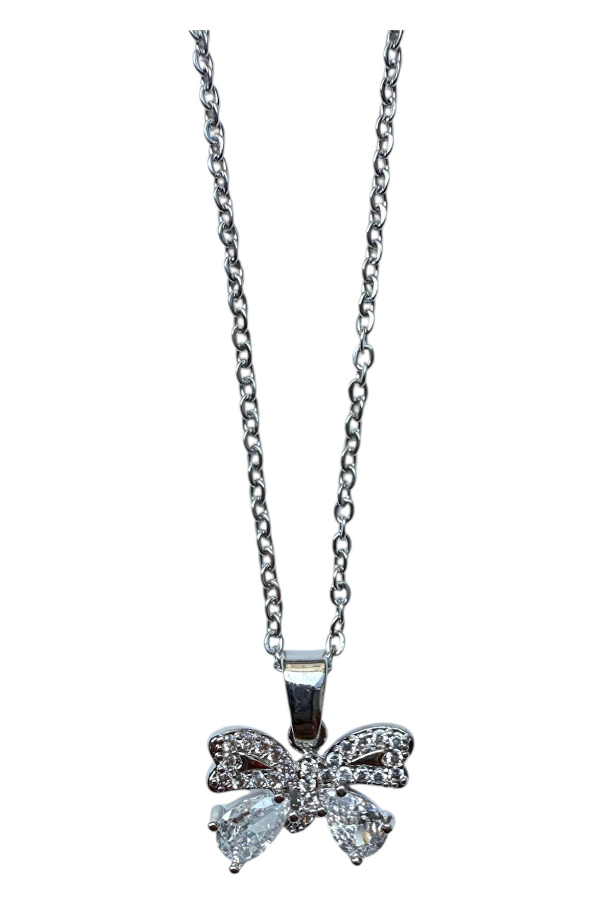 Gümüş Renk Fiyonk Sf Zincir Çelik Kolye - 3658