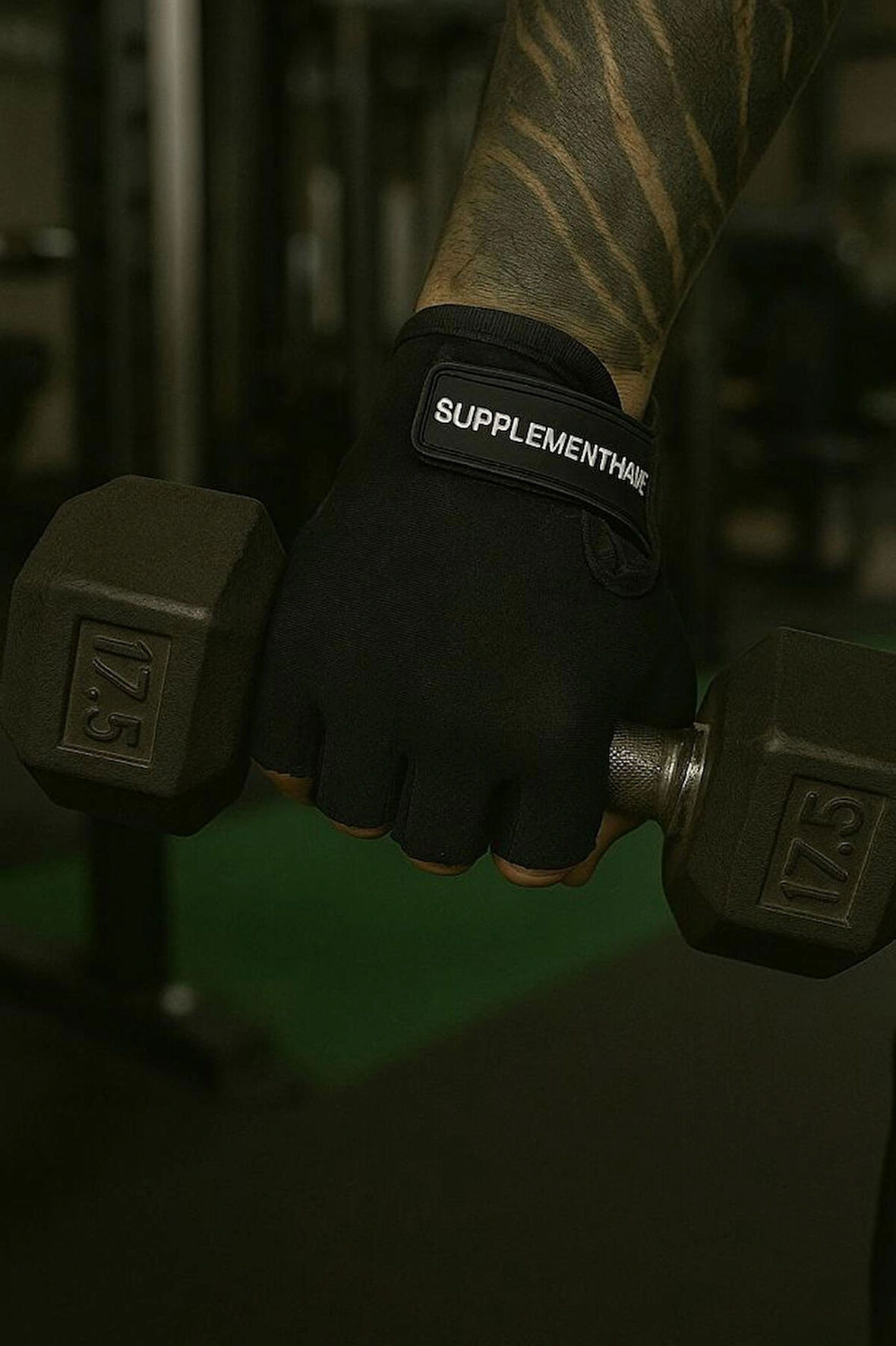 Supplementhane Fitness Ağırlık Body Sporcu Deri Eldiven - Siyah