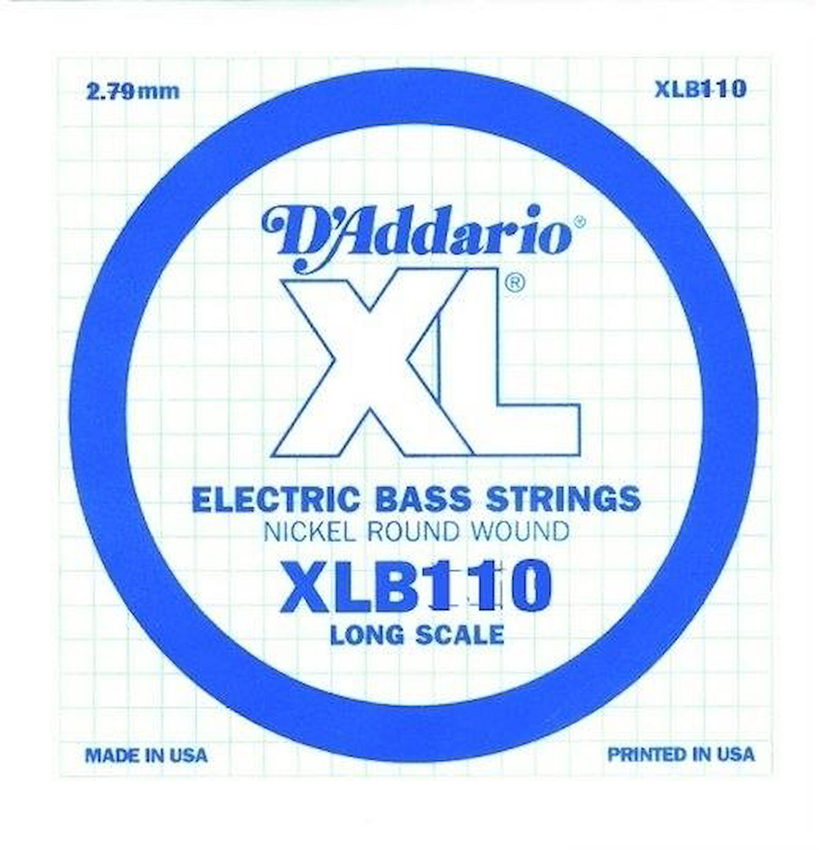 DADDARIO XLB110 BASS TEK TEL, E-(Mİ), XL NICKEL WOUND, 0.110