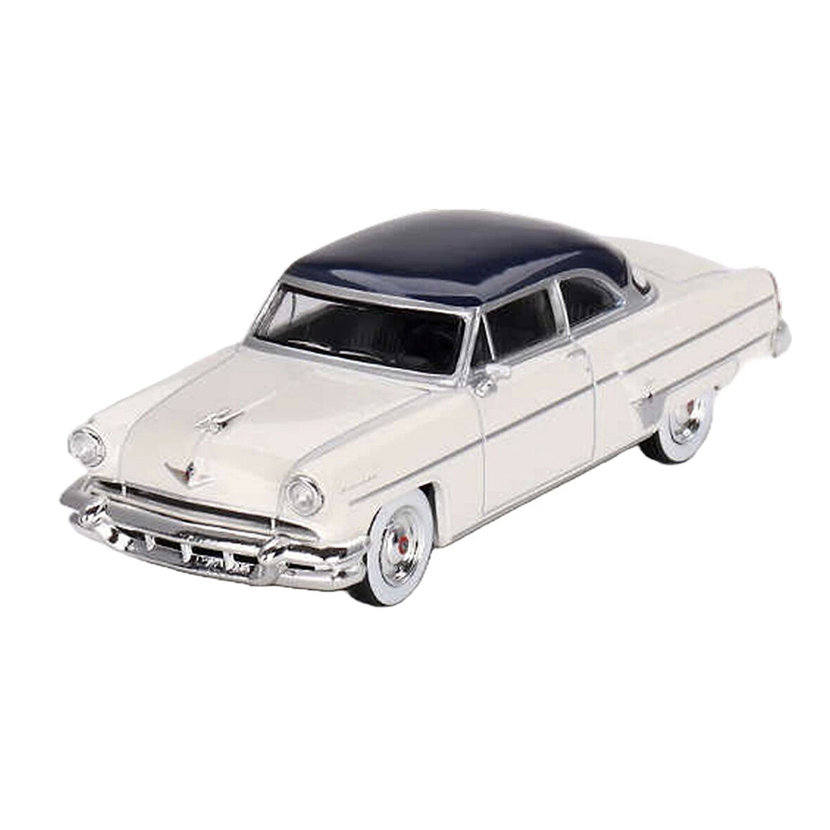 Mini Gt 1/64 Lincoln Capri 1954 Arctic White / Atlantic Blue  Model Araba