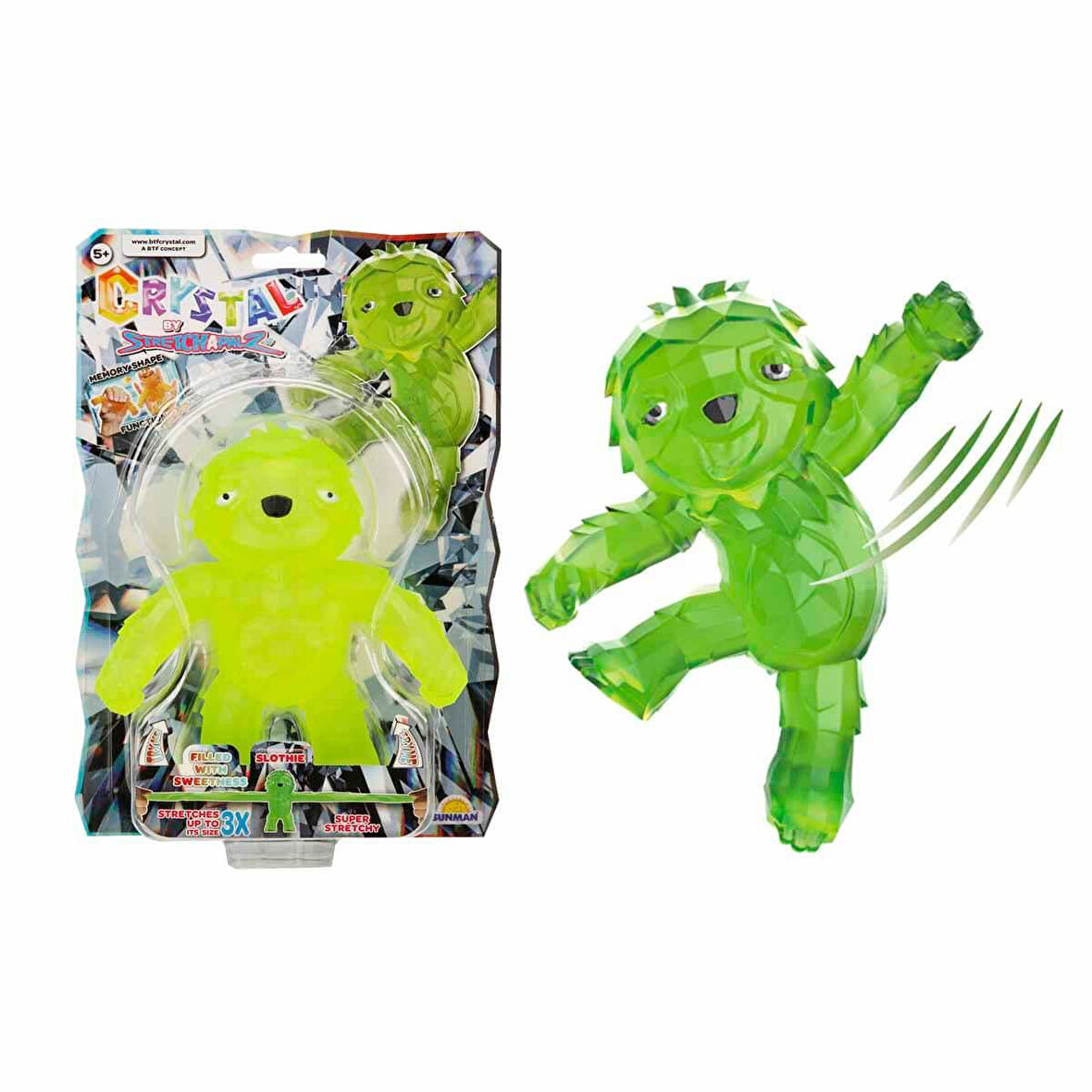 Esnek Uzayan Kristal Stretch Uzayan Yumuşak Figür 14 Cm Slothie Yeşil - 1 Adet