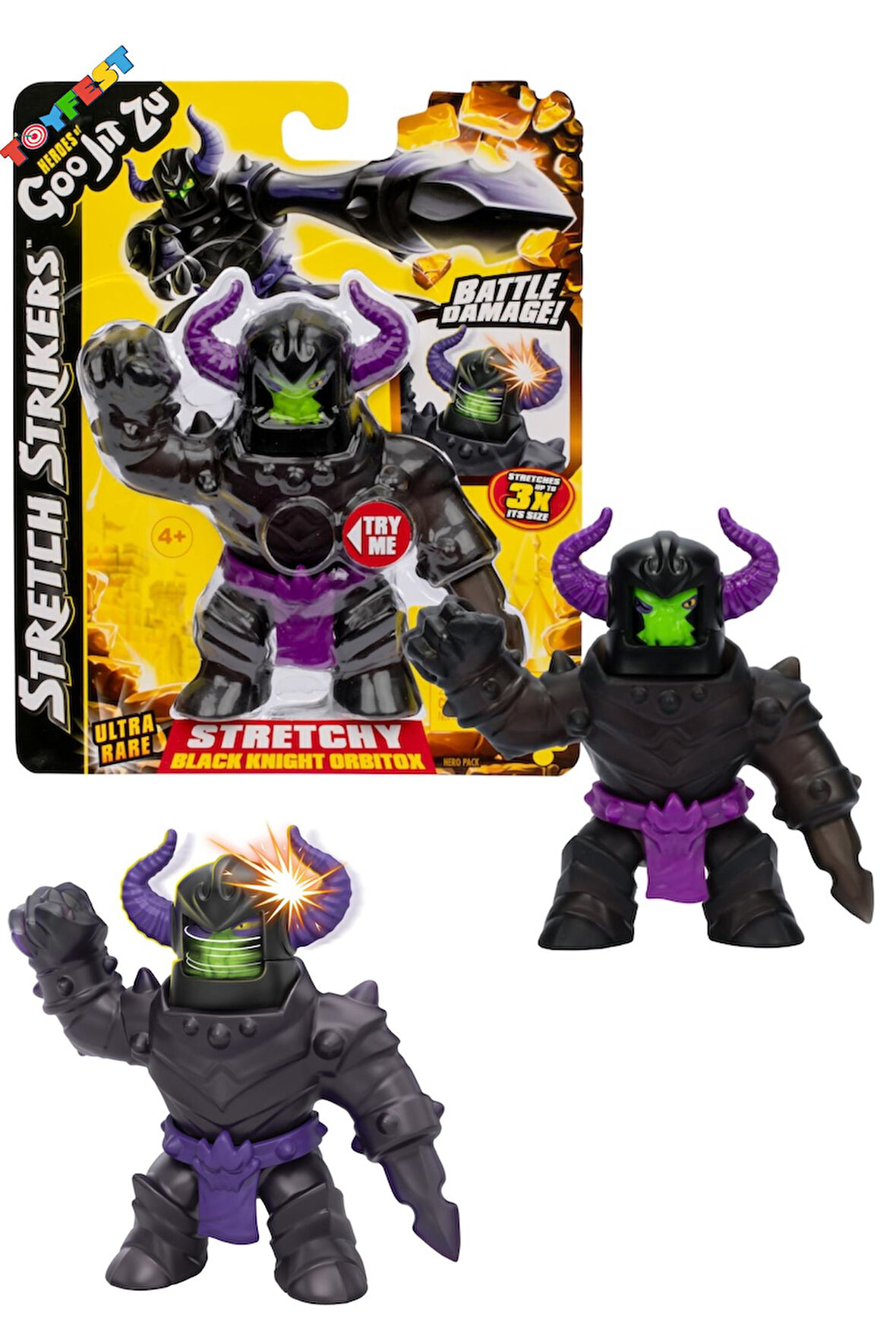 Goo Jit Zu Stretch Strikers Esnek Uzayan Yumuşak Tekli Figür Paket - Blacknight Nadir Özel Figür