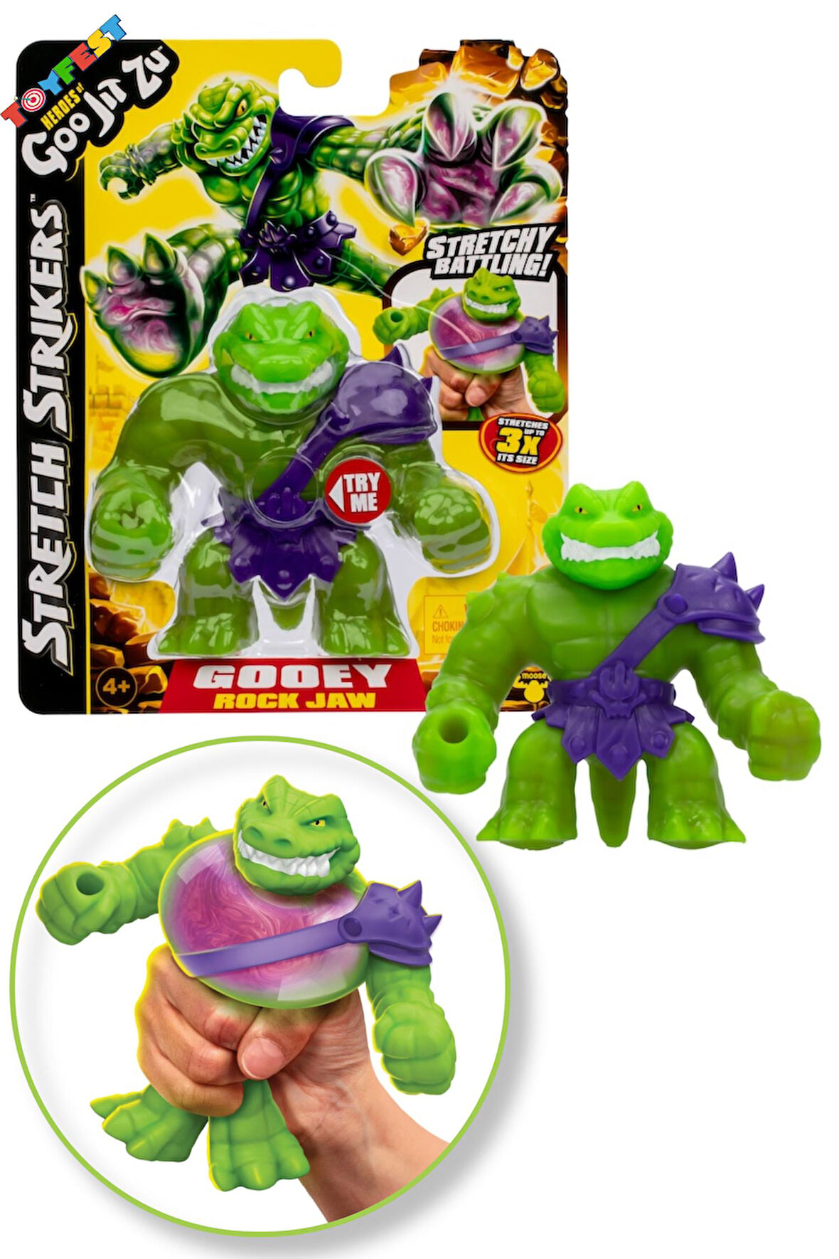 Goo Jit Zu Stretch Strikers Esnek Uzayan Yumuşak Tekli Figür Paket - Rock Jaw