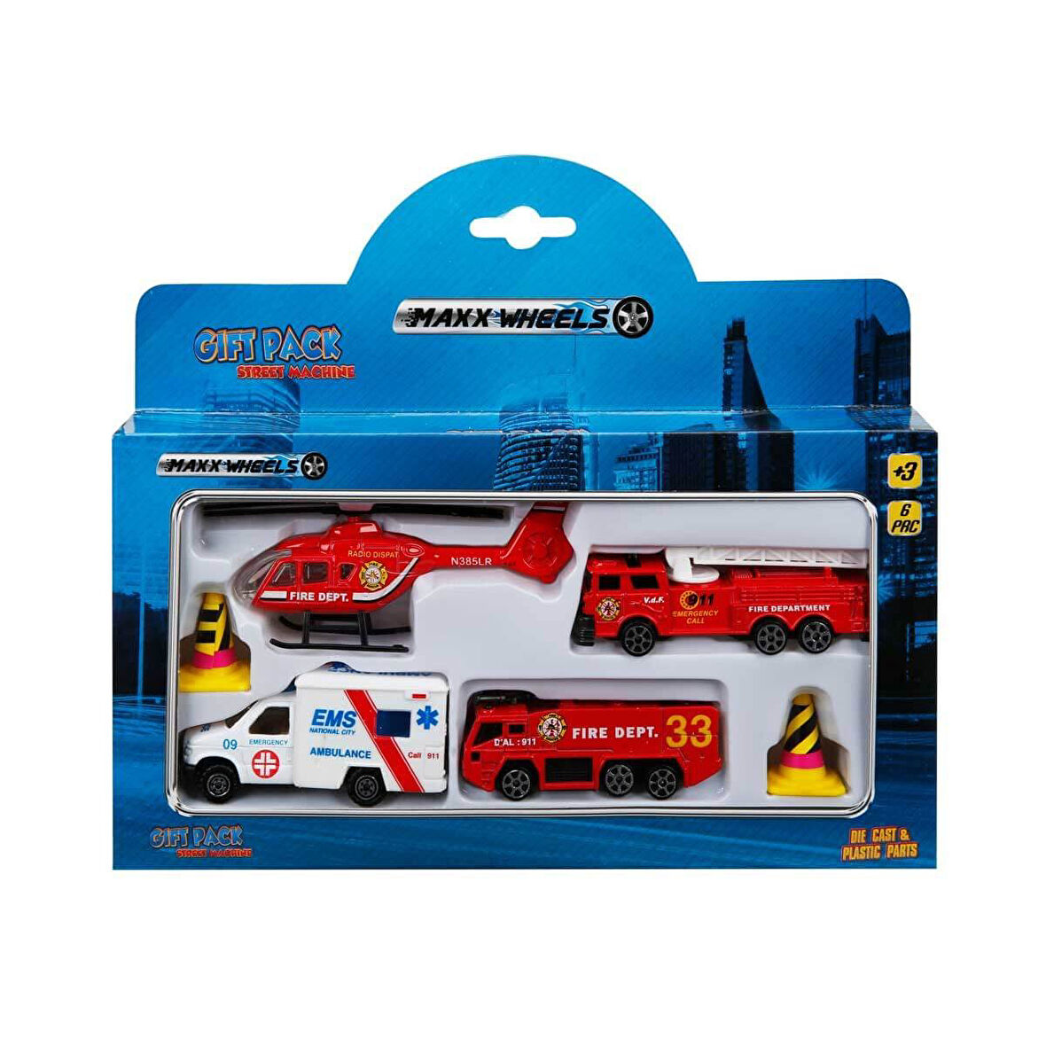 Maxx Wheels Mini Acil Durum Araç Seti - 6 Parça