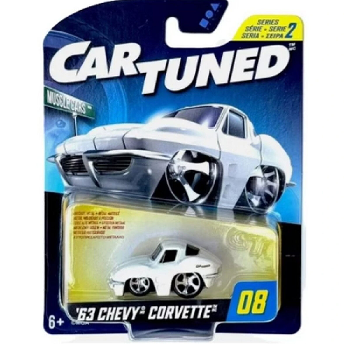 CarTuned S2 1963 Chevy Corvette Stingray - Beyaz Muscle Araba