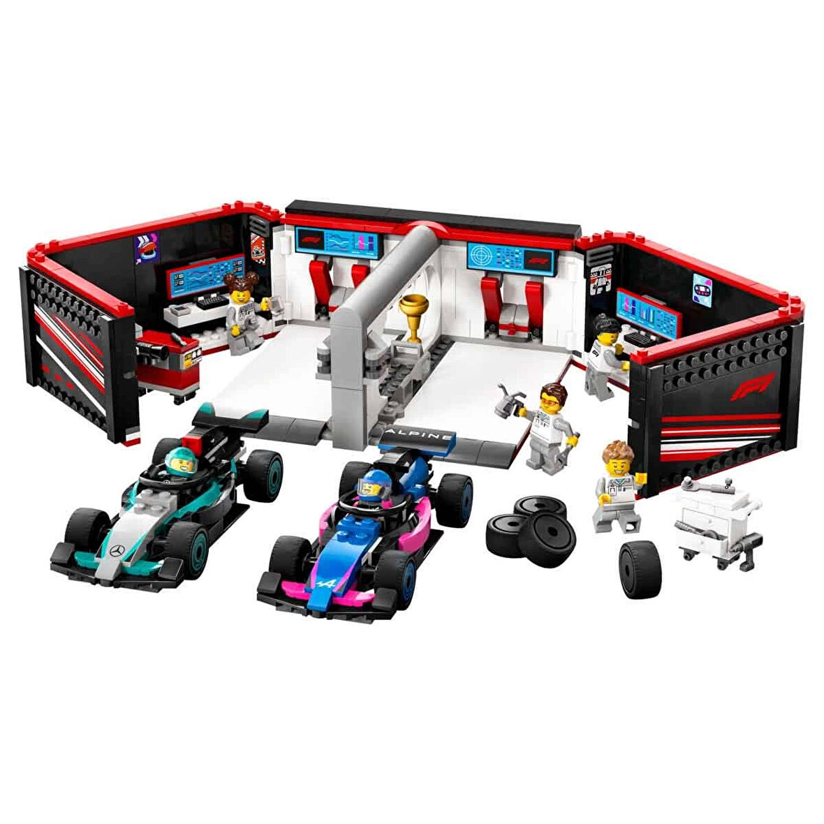 LEGO City F1 Garajı ve Mercedes-AMG ve Alpine Arabaları 60444