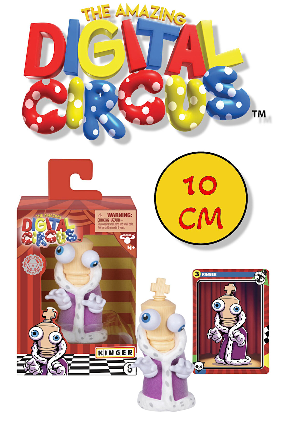 Amazing Digital Circus Kinger Vinyl Figür + Koleksiyon Kartı Furry Robe Tüylü Pelerin Özellikli-10CM
