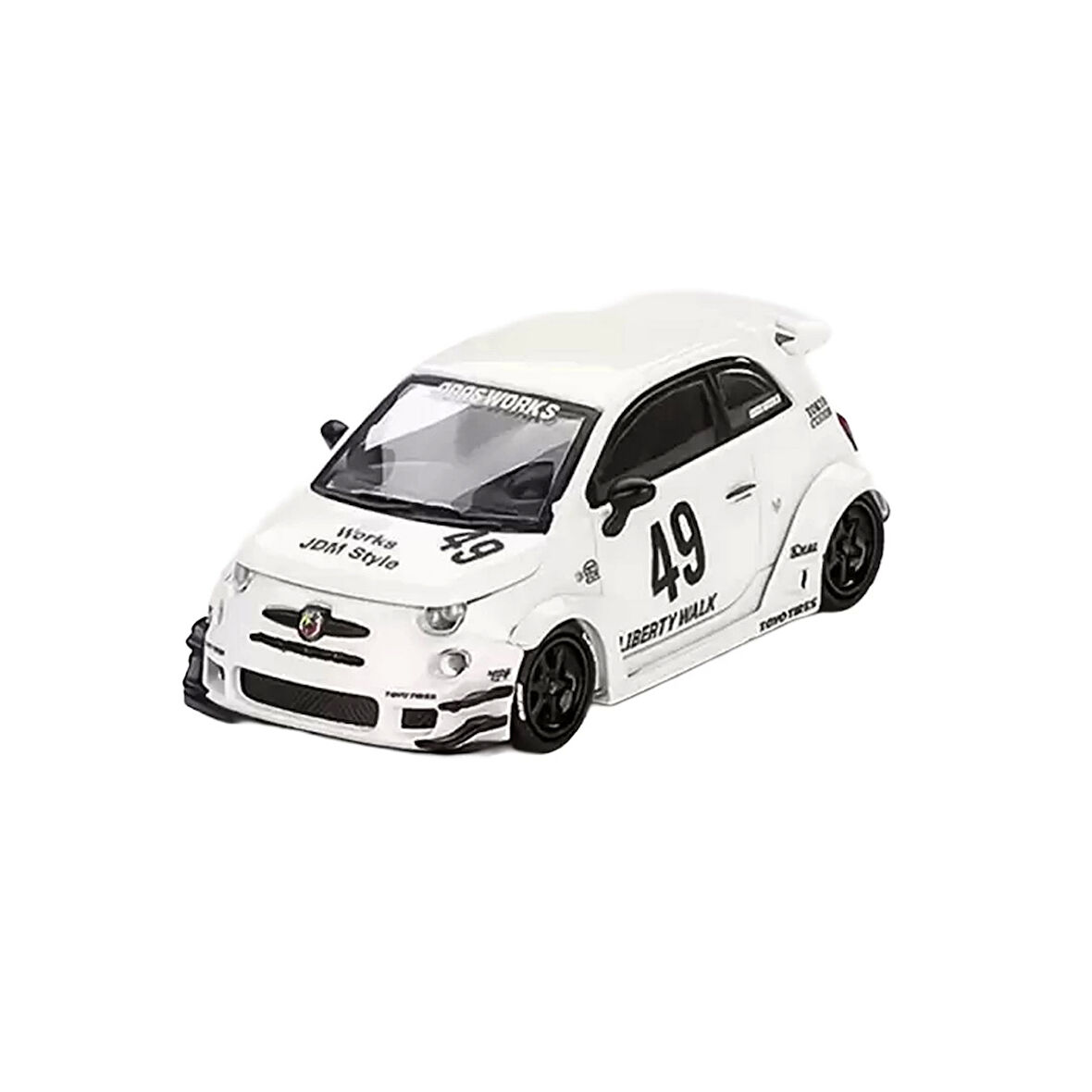 Mini GT 1/64 LB-WORKS x Abas Works ABARTH 595 Gara White - Blister Paket