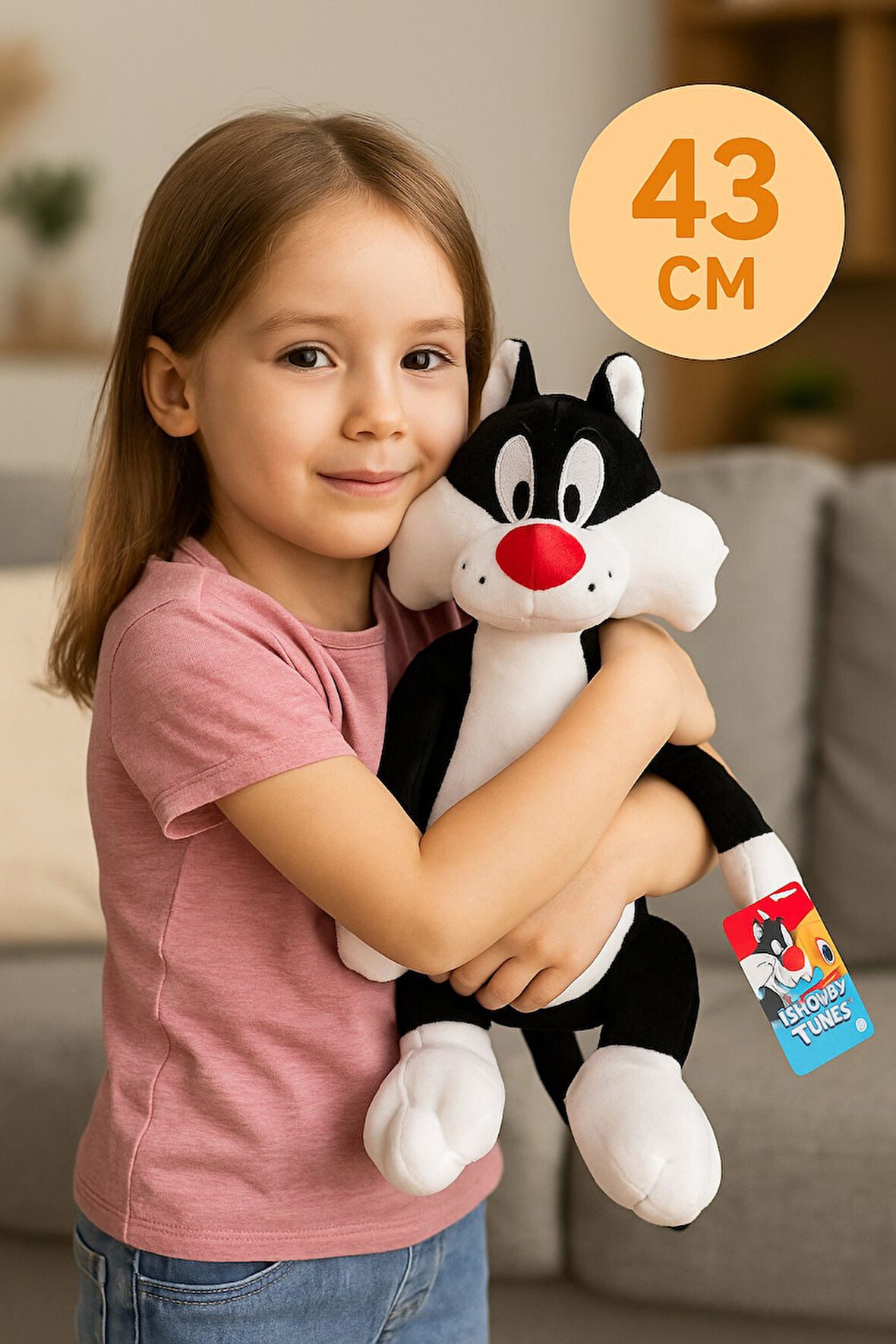 Looney Tunes Çizgi Film Karakteri Sylvester Lisanslı Peluş Oyuncak - 43 cm