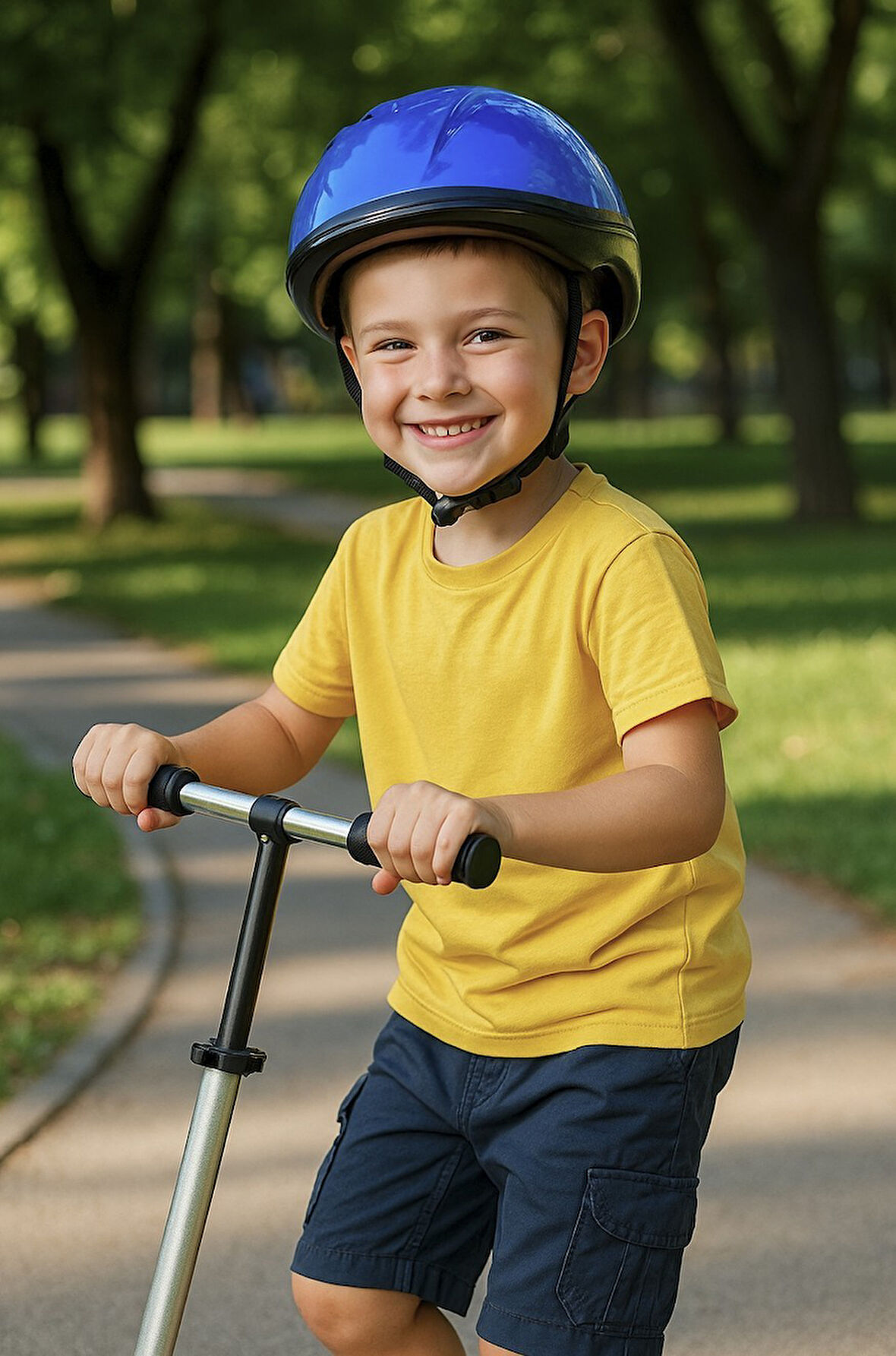 Bisiklet Paten Scooter Kullanımız için Mavi Kask