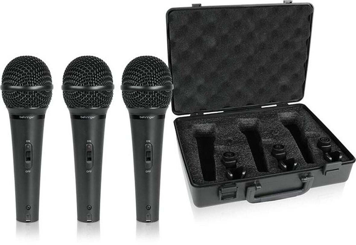 BEHRINGER ULTRAVOICE XM1800S 3lü Dinamik Kardioid Mikrofon Seti