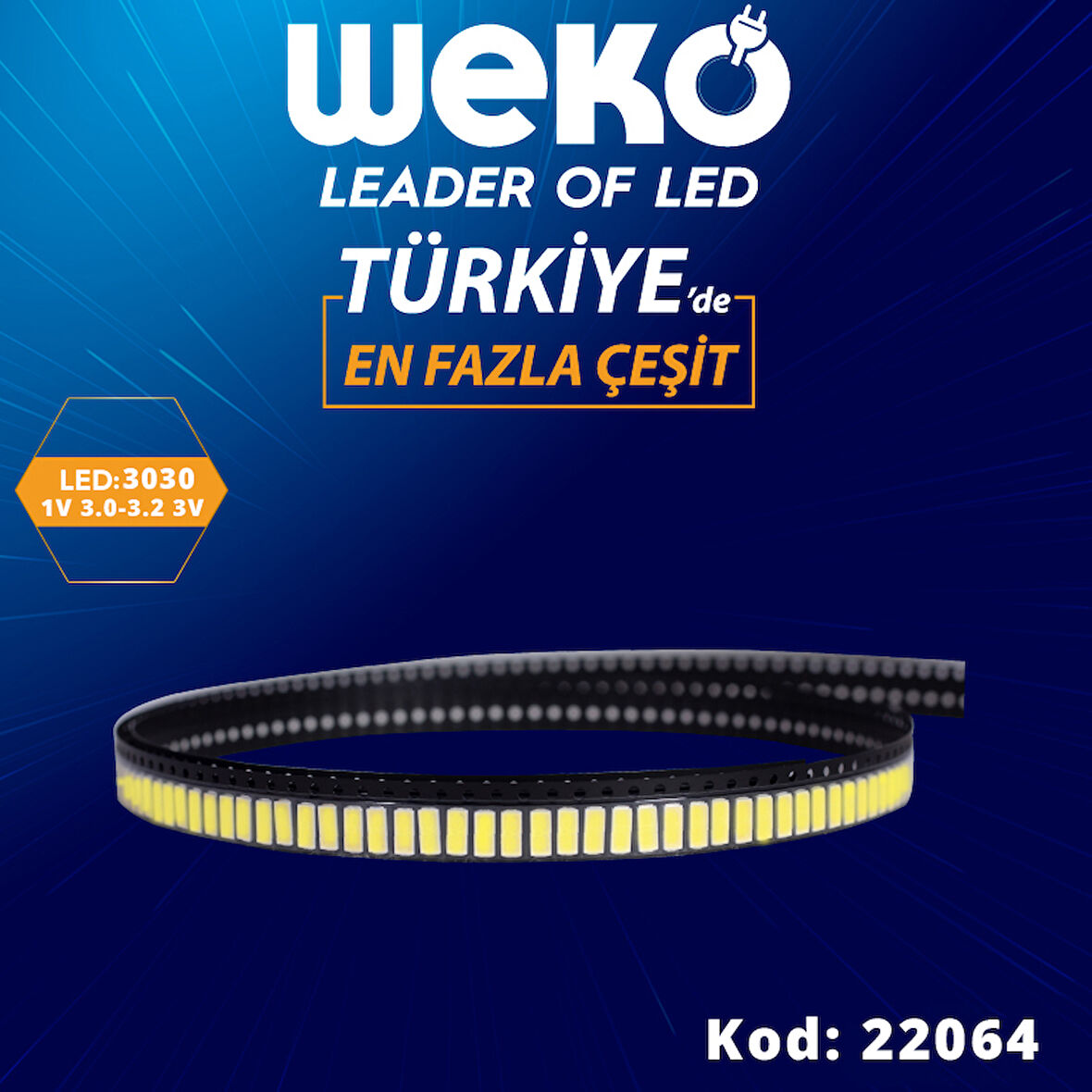 LEDBAR LEDLERİ 1V 3.0-3.2 3030SMD 10000-15000 3V