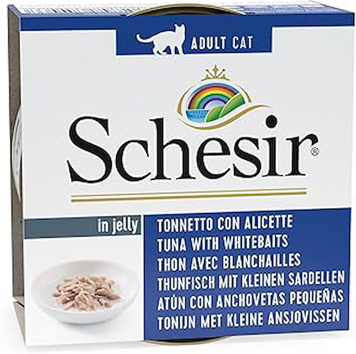 Schesir Yetişkin Kedi Konservesi 85 Gr Ton + Ringa Balıklı