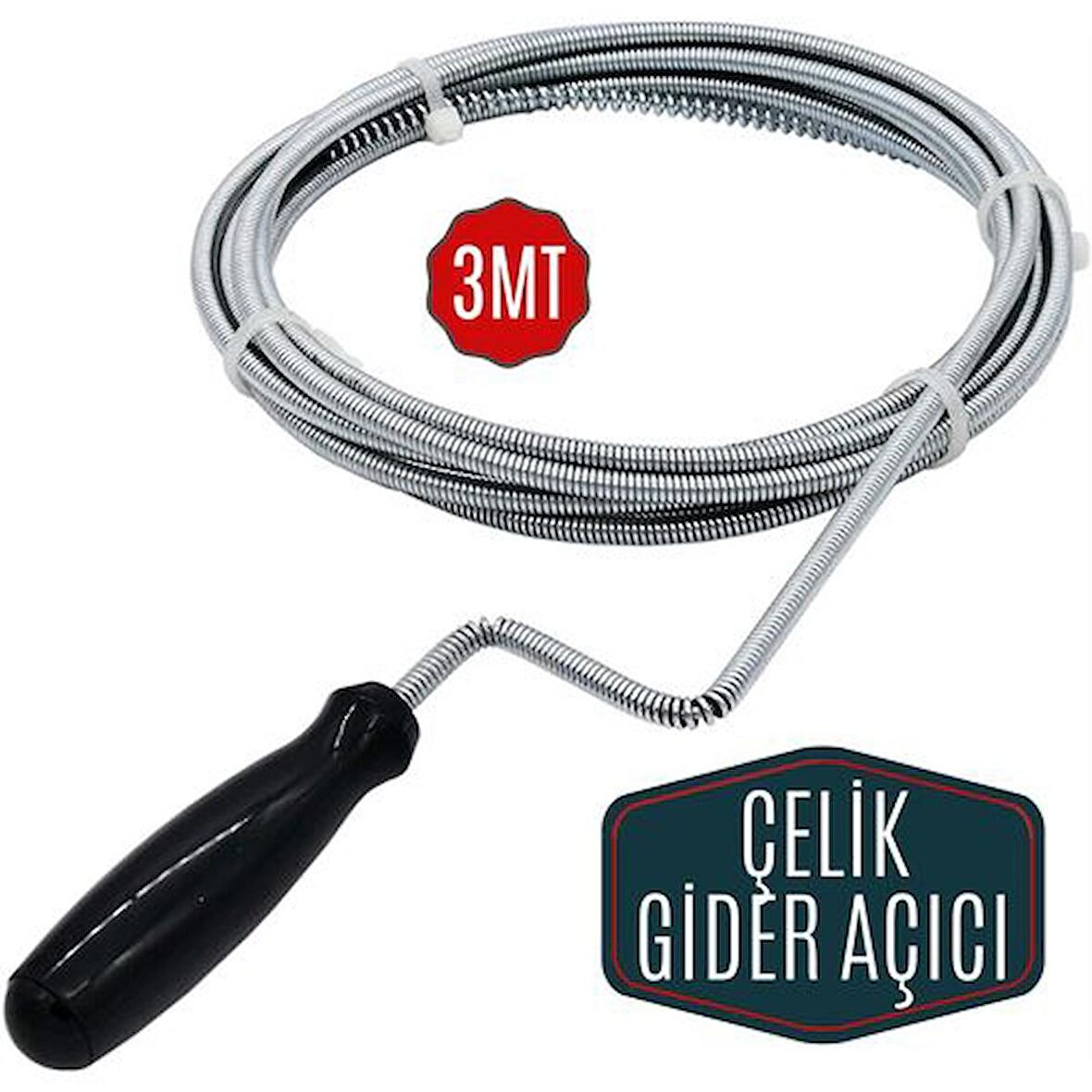 IronSnake 3 Metre Spiral Gider Boru Açıcı