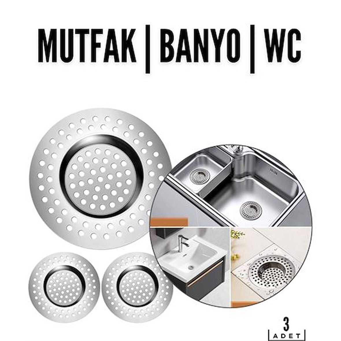 Lavabo Süzgeci Panigati Design 3 ADET 718615