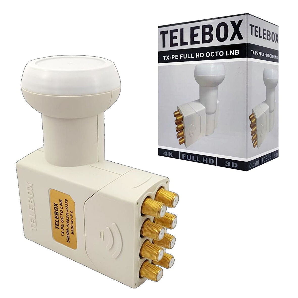 TELEBOX TX-PE 8Li Lnb Gold 0.1Db 3D Fhd 4K