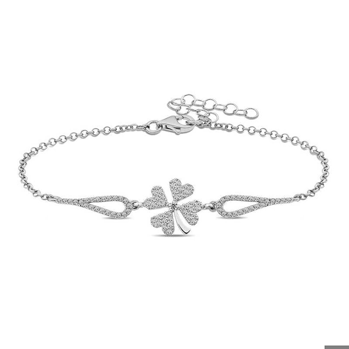 925 Ayar Gümüş Yonca Bileklik