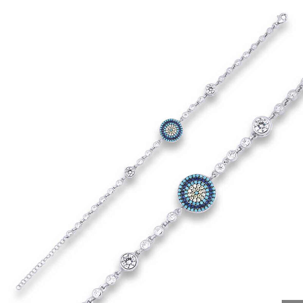 ​925 Ayar Gümüş Nazar Boncuklu Bileklik