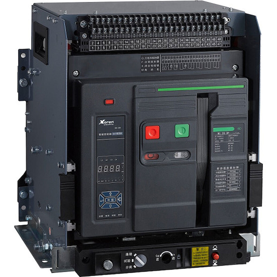 XKOREN 1250A (500-1250A) 65kA 3 Kutuplu Çekmeceli - Motorlu DM Tipi XNV Serisi Açık Tip Güç Şalter
