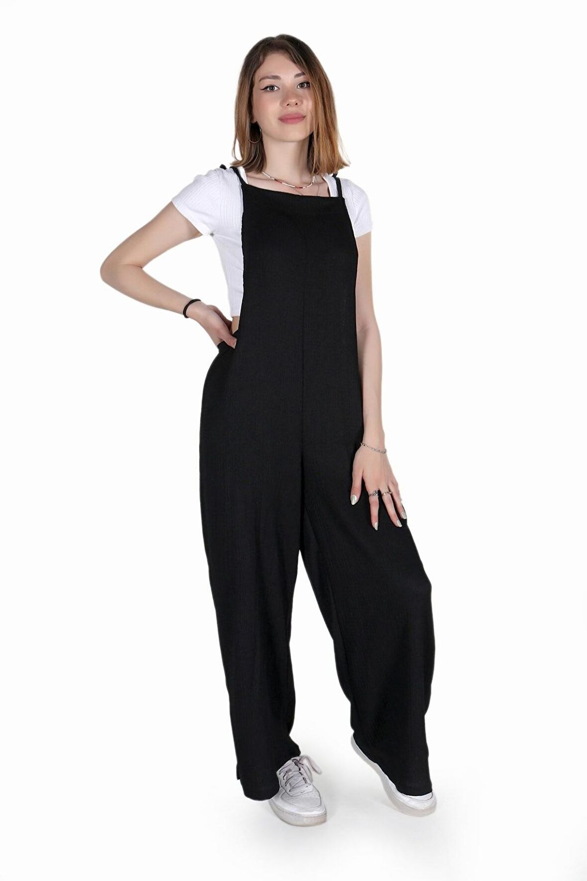 Barbora Günlük Askılı Bol Kesim Yazlık Kadın Tulum ic5104