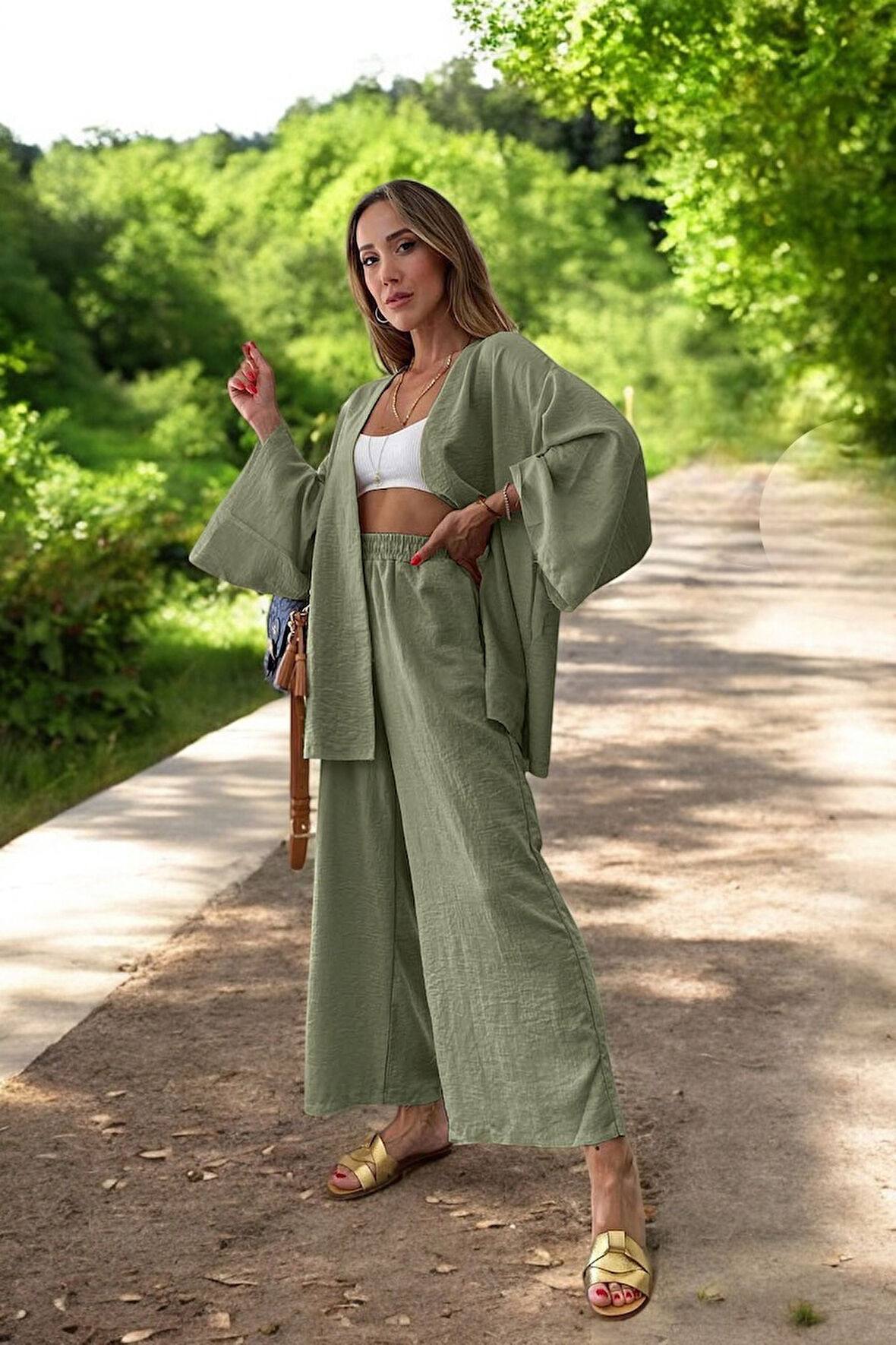 Rahat Kimono Keten Takım