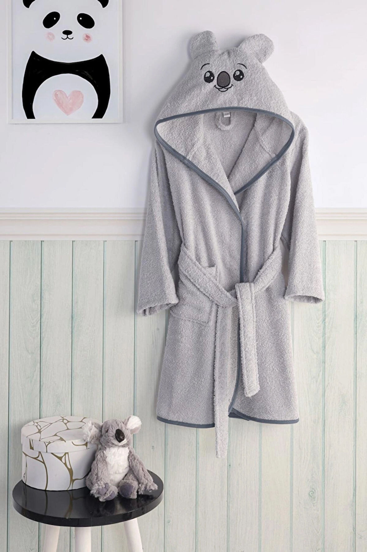 Unisex Koala Desenli Çocuk Bornozu
