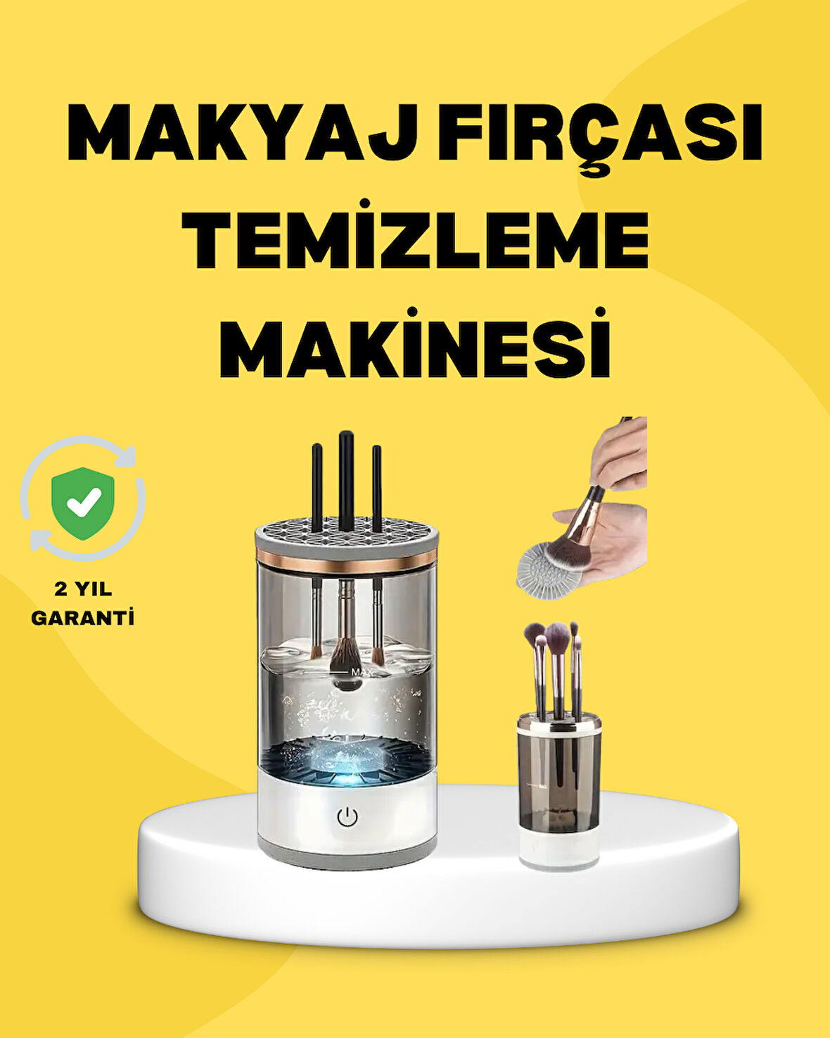 Tüm Boyutlara Uygun Otomatik Makyaj Fırçası Yıkama Cihazı